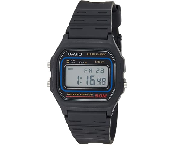 CASIO W-59-1VHDF Digital Grey Dial Black Resin Men's Watch