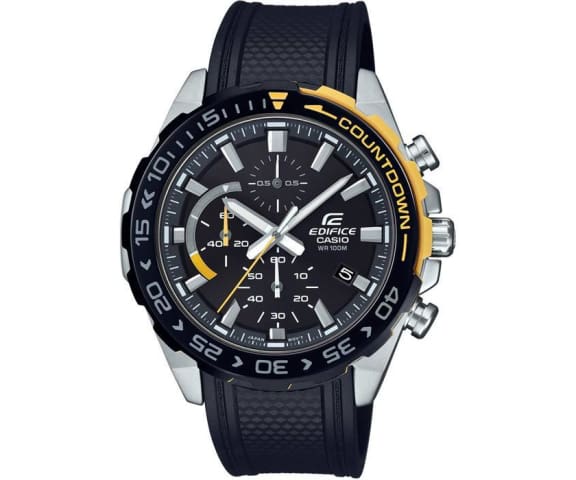 EDIFICE EFR-566PB-1AVUDF Chronograph Rubber Strap Black Dial Mens Watch