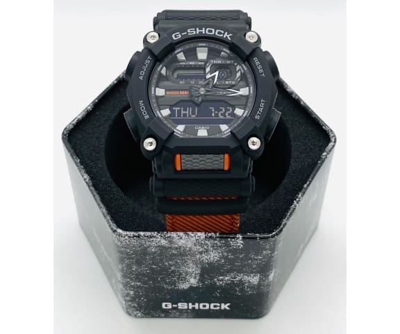 G-SHOCK GA-900C-1A4DR Analog-Digital Black & Orange Cloth Band Men’s Watch