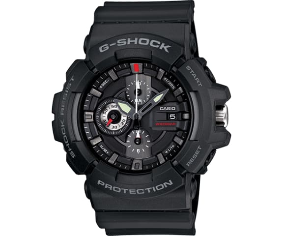 G-SHOCK GAC-100-1ADR Analog Chronograph Black Resin Mens Watch