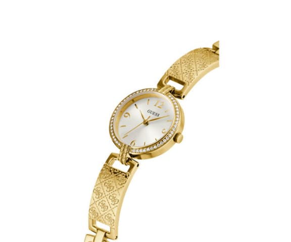 GUESS GW0112L2 Mini Luxe Analog White Dial Gold Stainless Steel Women’s Watch