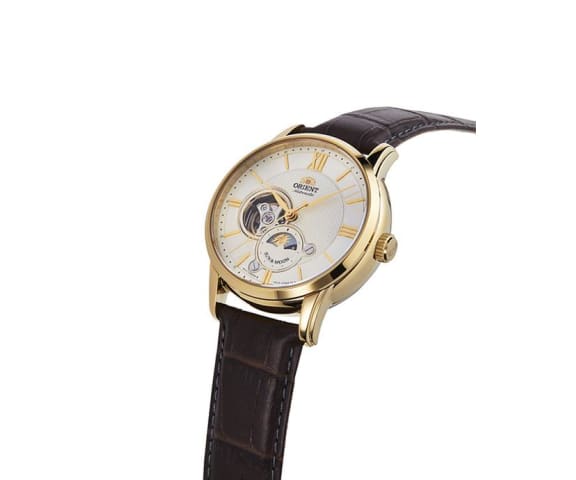 ORIENT RAAS0004 Sun & Moon Mechanical Analog Leather Strap Men’s Watch