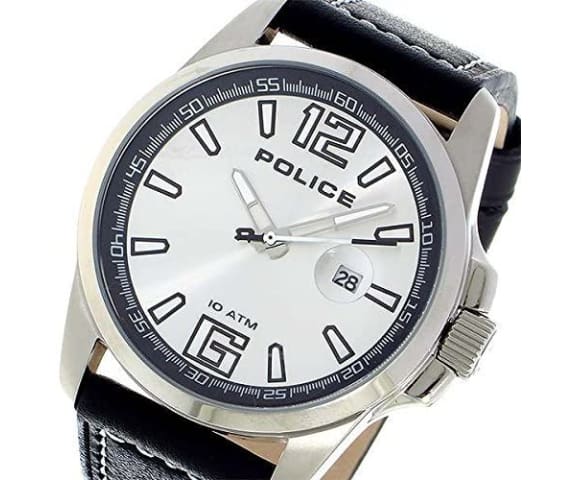 POLICE PL13770JS/04 Analog Black Leather Strap Men’s Watch