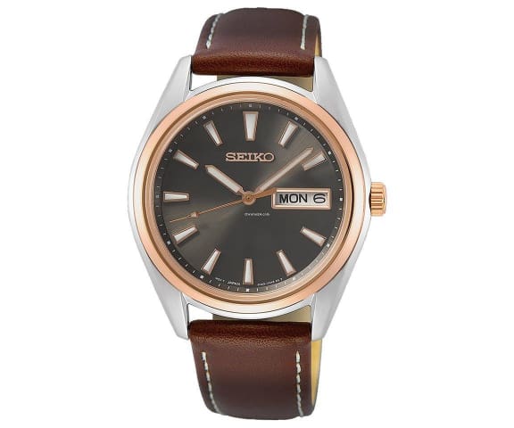 SEIKO SUR452P1 Analog Quartz Brown Leather Strap Men’s Watch